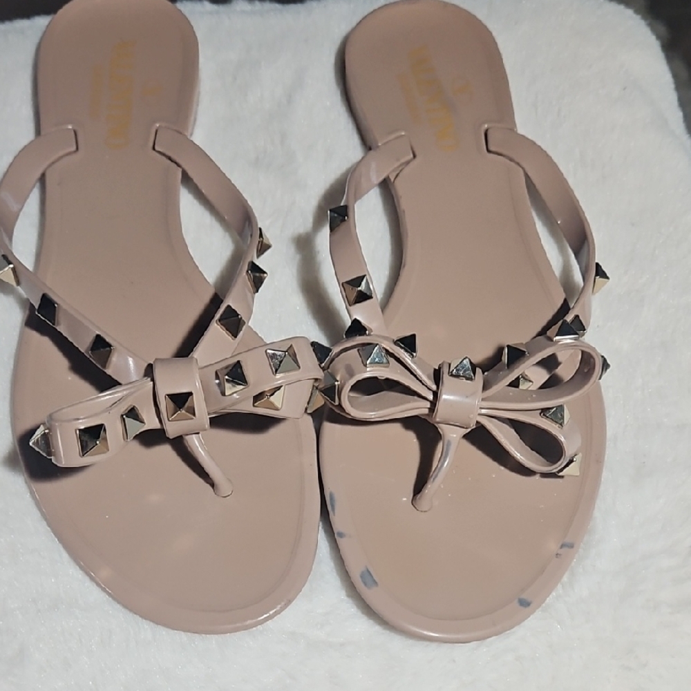Valentino Garavani Rockstud Rubber Slipper Size 39